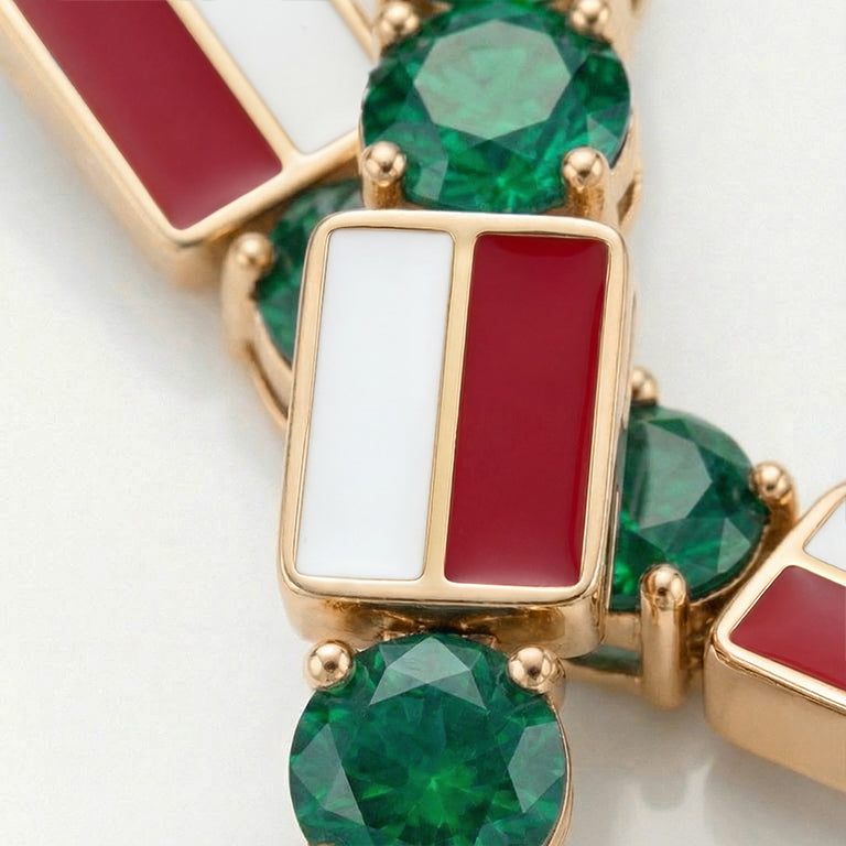 Emerald Tennis Bracelet with Poland Flag no. 4