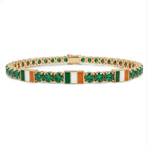 Emerald Tennis Bracelet with Ireland Flag no. 4 image 1