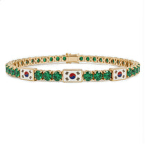 Emerald Tennis Bracelet with South Korea Flag no. 4 image 1