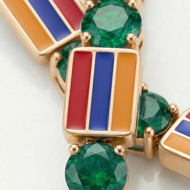 Emerald Tennis Bracelet with Armenia Flag no. 4