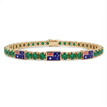Emerald Tennis Bracelet with Australia Flag no. 4 image 1