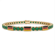 Emerald Tennis Bracelet with Germany Flag no. 4 image 1
