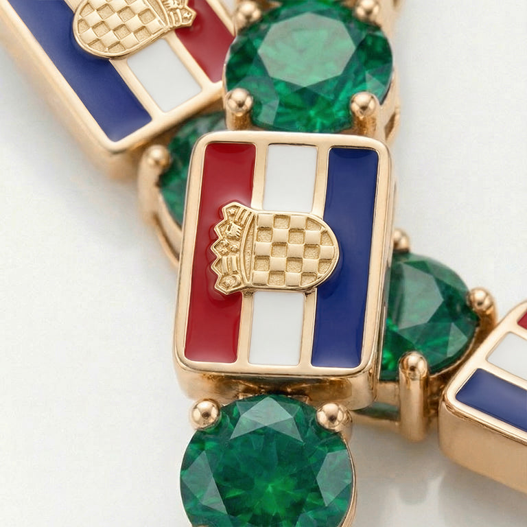 Emerald Tennis Bracelet with Croatia Flag no. 4