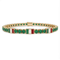 Emerald Tennis Bracelet with Mexico Flag no. 4 image 1