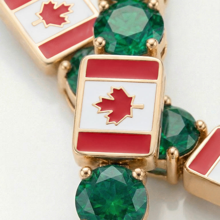 Emerald Tennis Bracelet with Canada Flag no. 4