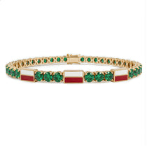 Emerald Tennis Bracelet with Poland Flag no. 4 image 1