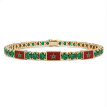 Emerald Tennis Bracelet with Morocco Flag no. 4 image 1