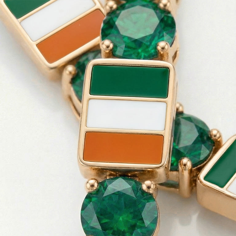 Emerald Tennis Bracelet with Ireland Flag no. 4