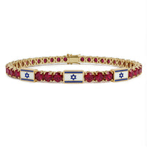 Ruby Tennis Bracelet with Israeli Flag no. 10 image 1
