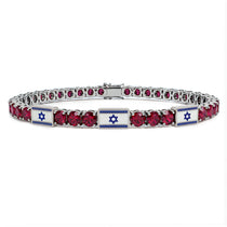 Ruby Tennis Bracelet with Israeli Flag no. 12 image 1