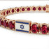Ruby Tennis Bracelet with Israeli Flag no. 11