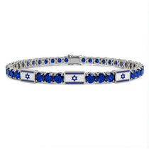 Sapphire Tennis Bracelet with Israeli Flag no. 15 image 1