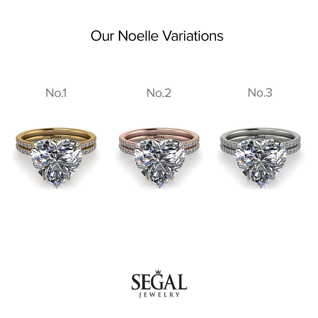 Wedding Band for Heart Shape diamond Bridal Set - Noelle No. 2