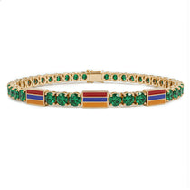 Emerald Tennis Bracelet with Armenia Flag no. 4 image 1