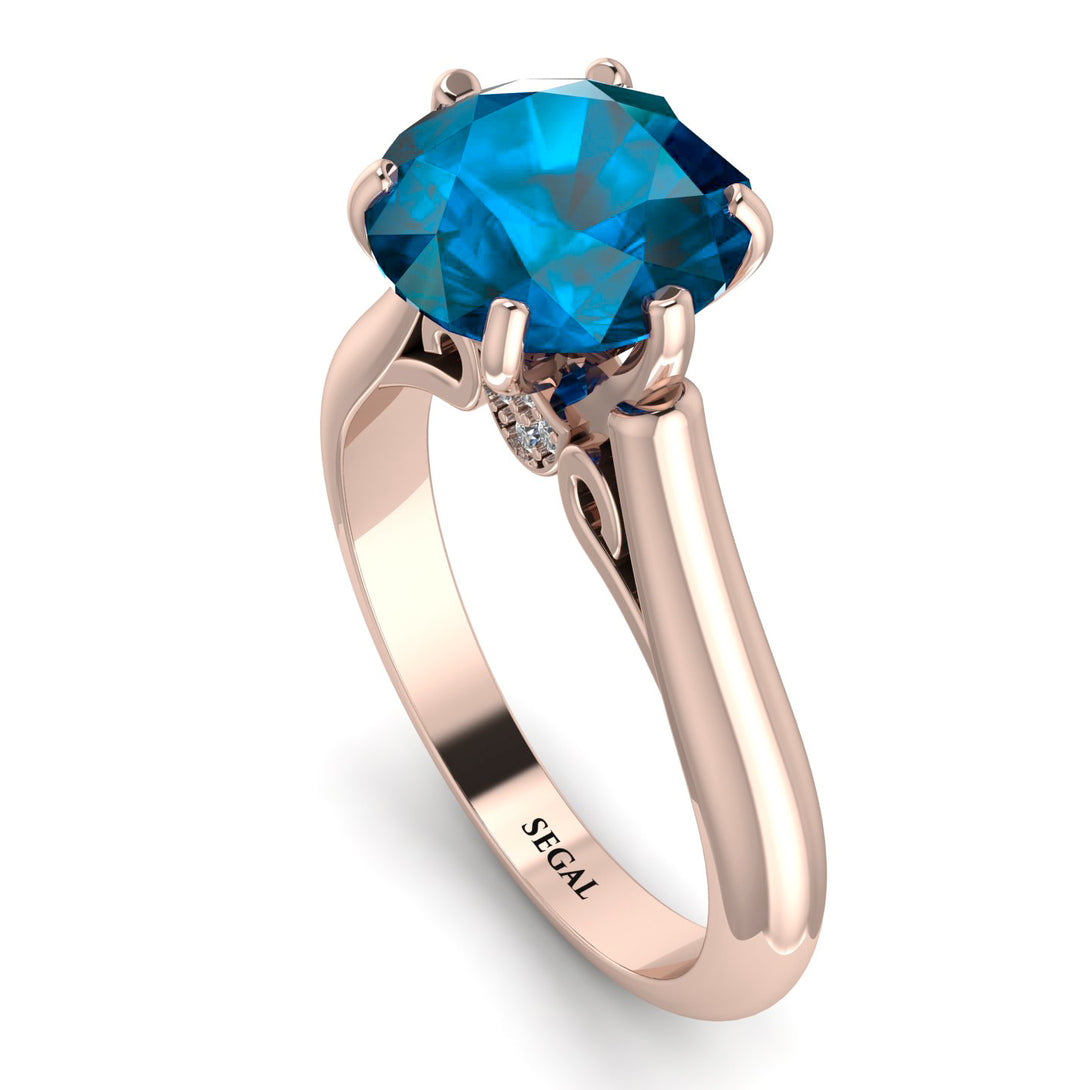 3ct Blue Topaz Engagement Ring - June No. 502