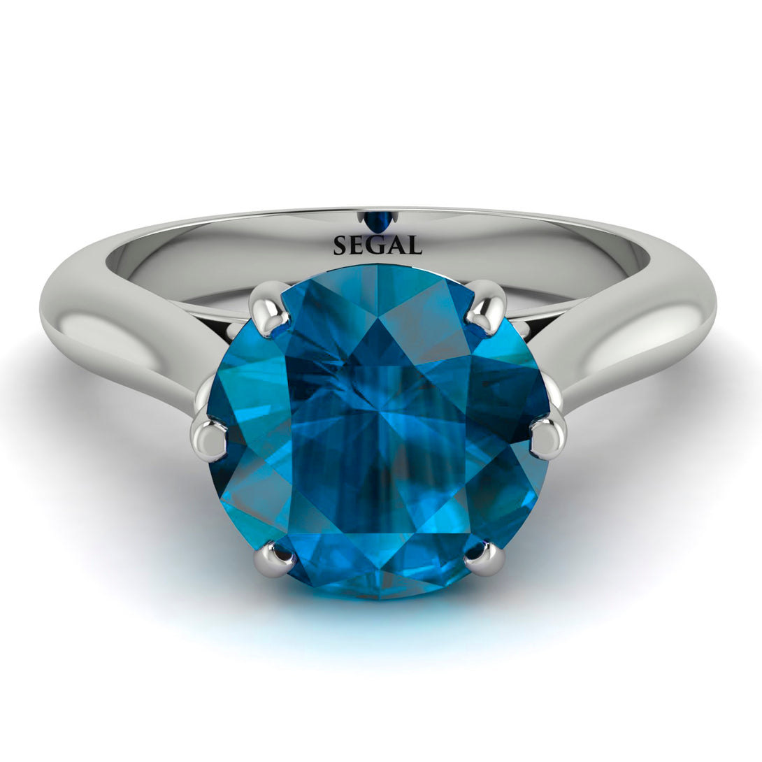 3ct Blue Topaz Engagement Ring - June No. 509