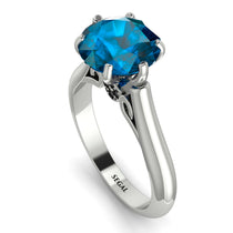 3ct Blue Topaz Engagement Ring - June No. 509 image 1