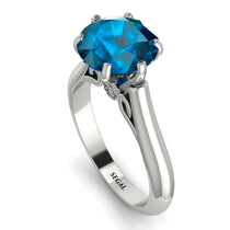 3ct Blue Topaz Engagement Ring - June No. 503 image 1