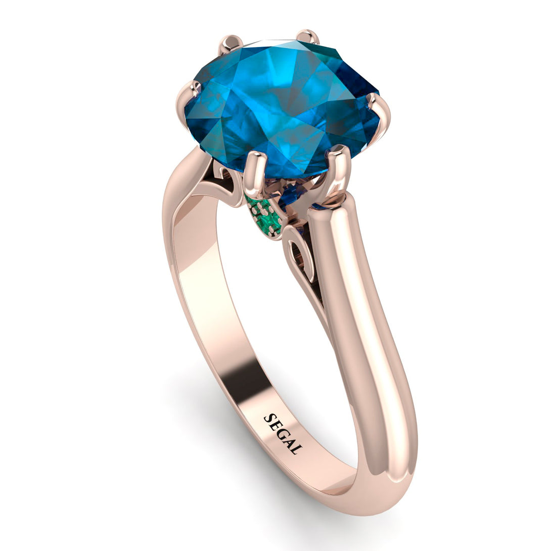 3ct Blue Topaz Engagement Ring - June No. 505