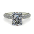 Custom 3 Rows Two Tones Hidden Halo Emerald Cut Diamond Engagement Ring - Vanessa No. 780