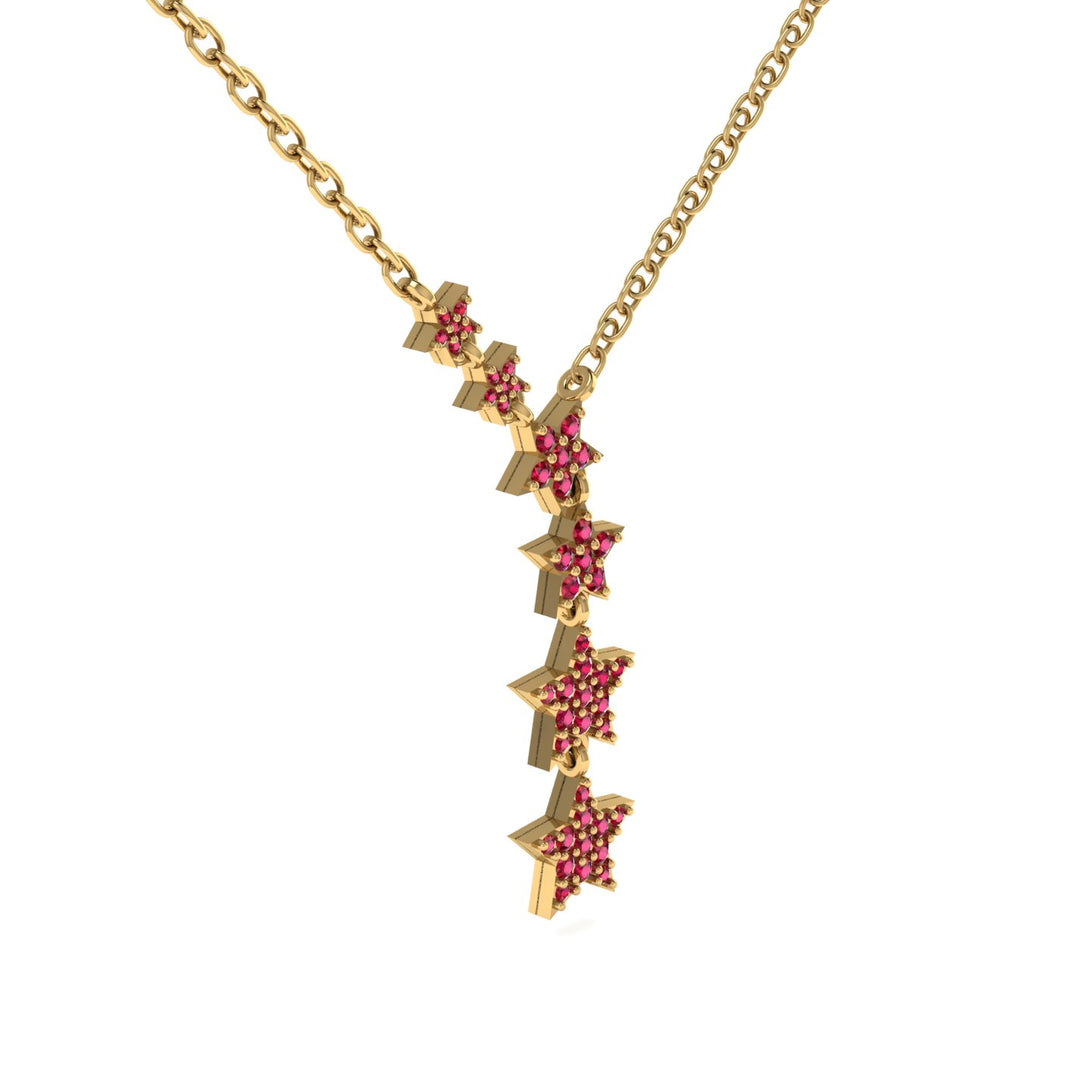 Gold Starry Night Necklace With Ruby - Blair No. 10