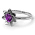 Lotus Flower Solitaire Amethyst Ring- Lotus no. 303