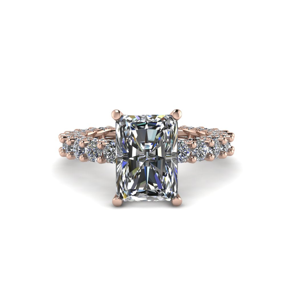 4Ct Radiant Cut Diamond Engagement Ring - Serenity No. 2