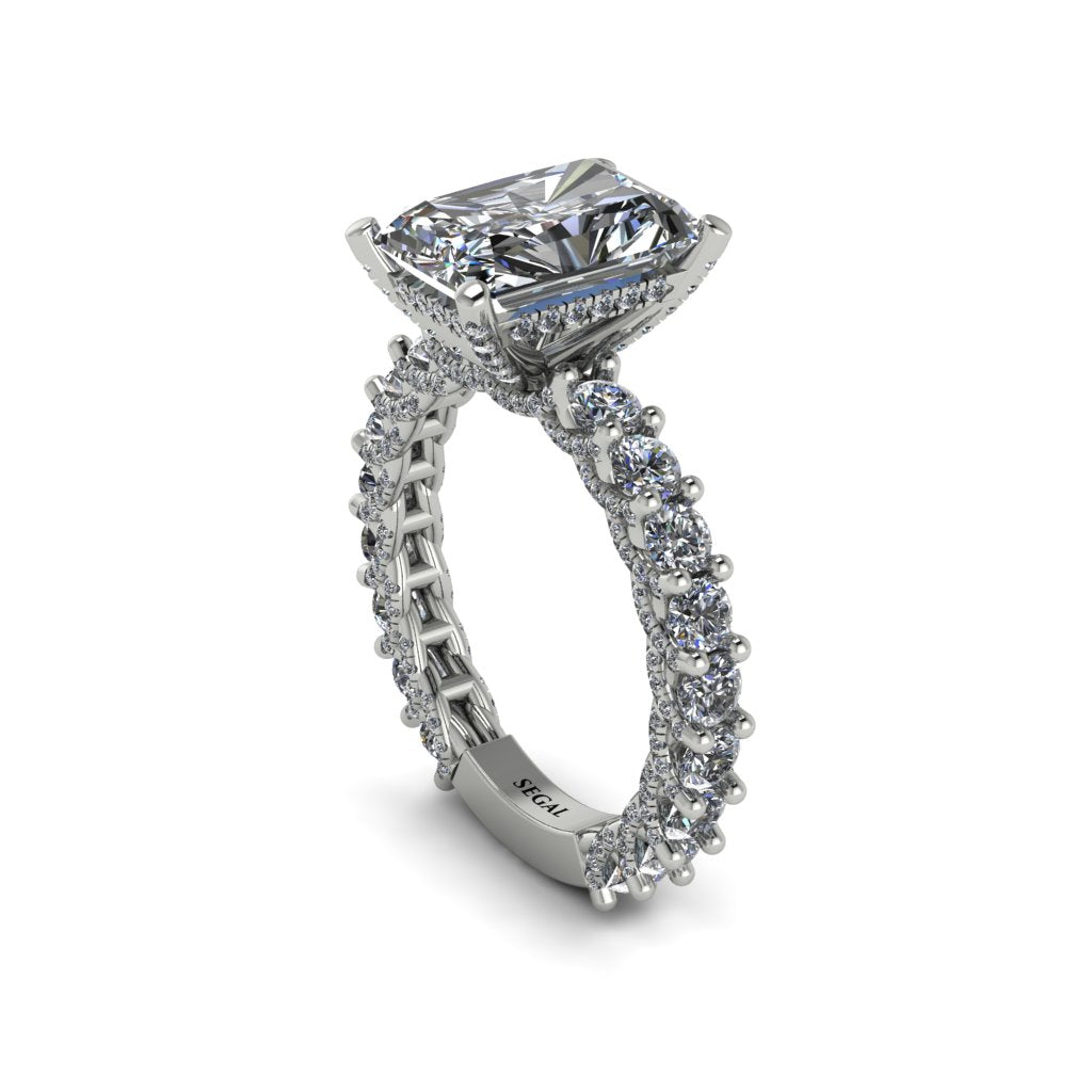 4Ct Radiant Cut Diamond Engagement Ring - Serenity No. 3
