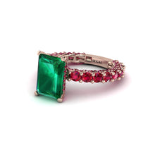4Ct Radiant Cut Emerald Engagement Ring - Serenity No. 50 image 1