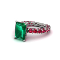 4Ct Radiant Cut Emerald Engagement Ring - Serenity No. 51 image 1