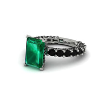 4Ct Radiant Cut Emerald Engagement Ring - Serenity No. 36 image 1