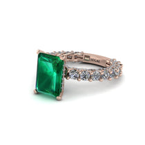 4Ct Radiant Cut Emerald Engagement Ring - Serenity No. 5 image 1