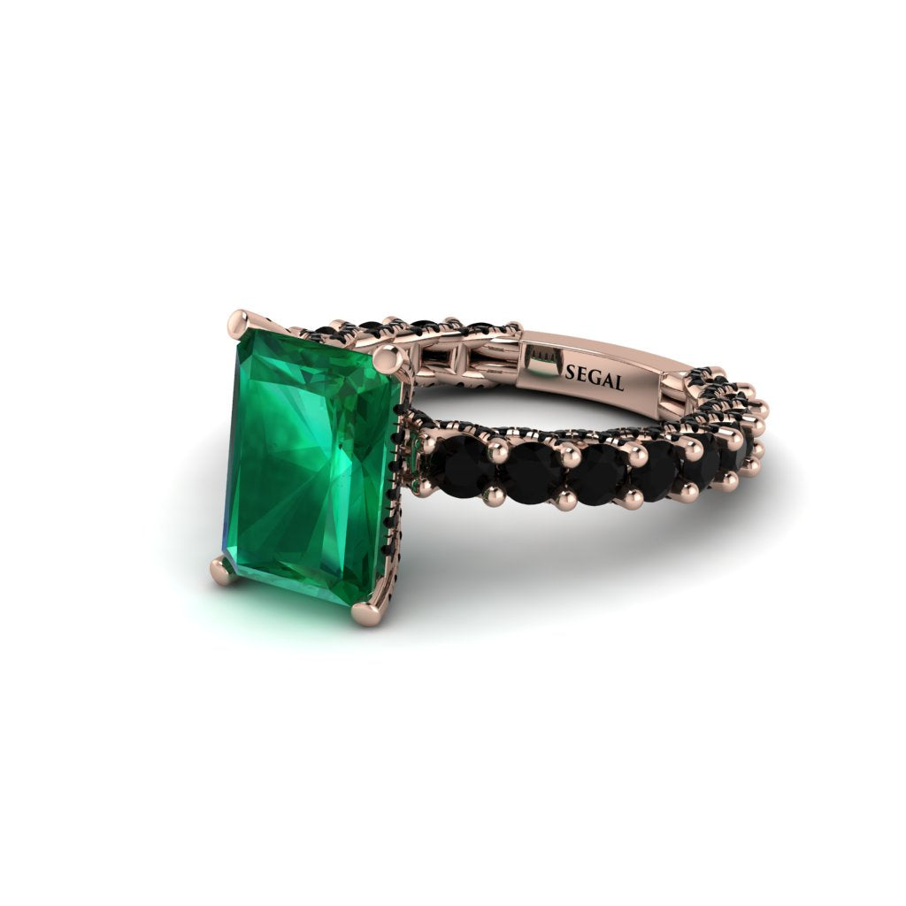 4Ct Radiant Cut Emerald Engagement Ring - Serenity No. 35