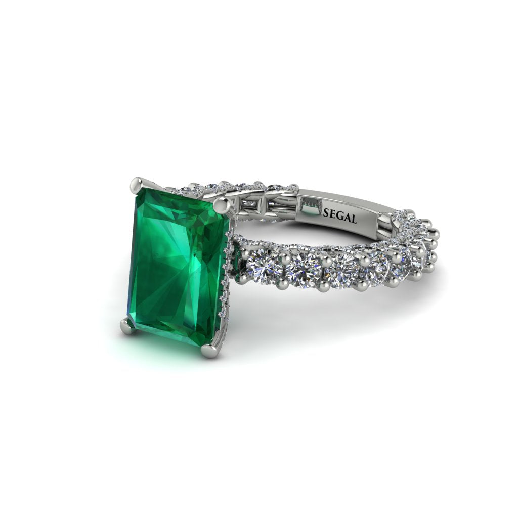 4Ct Radiant Cut Emerald Engagement Ring - Serenity No. 6