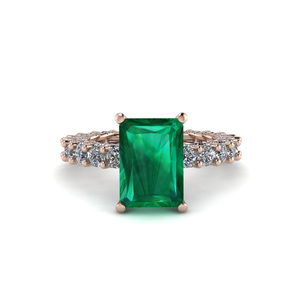 4Ct Radiant Cut Emerald Engagement Ring - Serenity No. 5