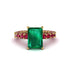 4Ct Radiant Cut Emerald Engagement Ring - Serenity No. 49 image 2