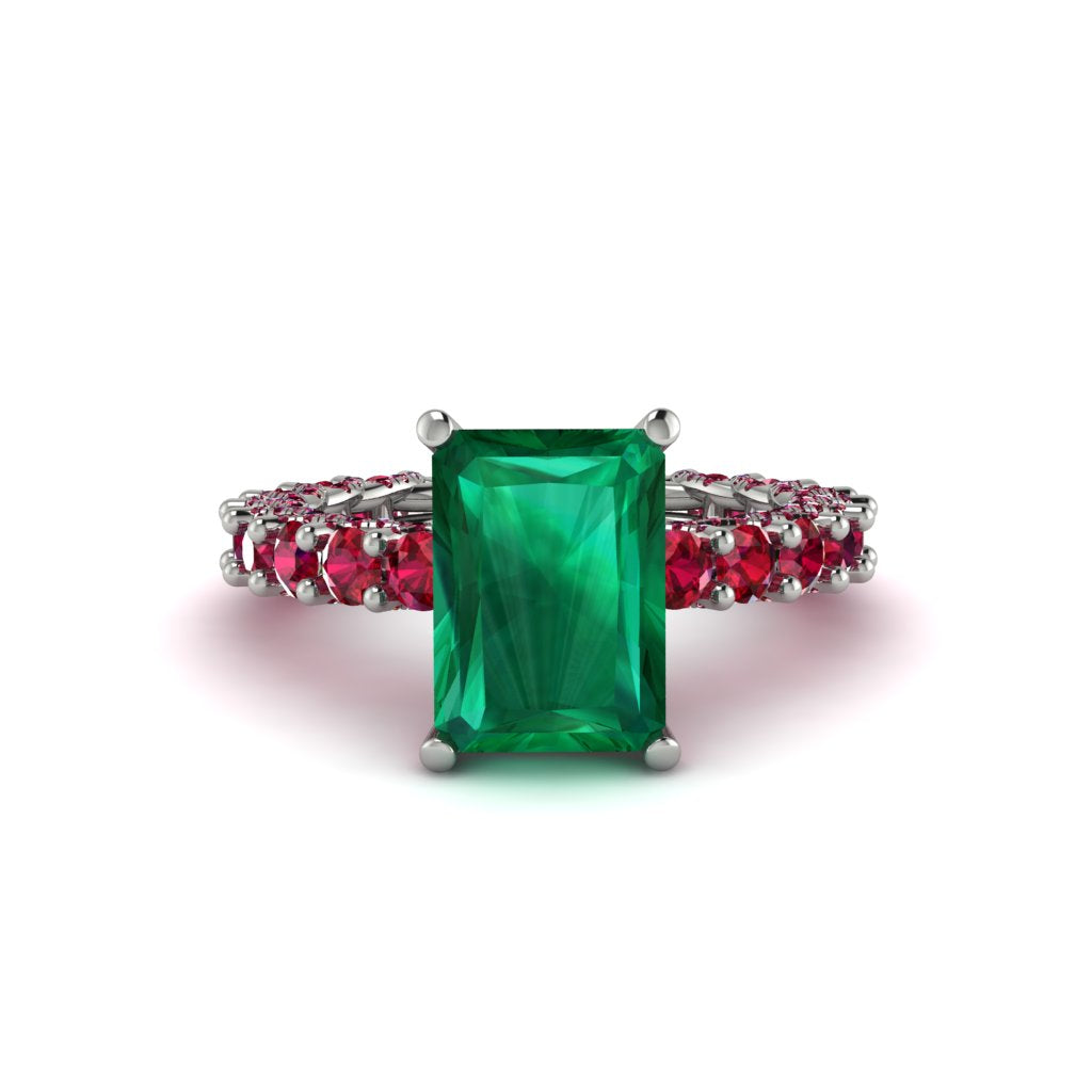 4Ct Radiant Cut Emerald Engagement Ring - Serenity No. 51