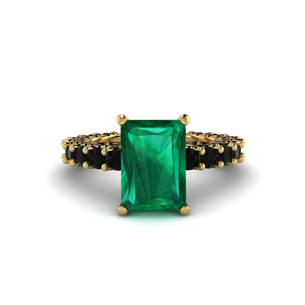 4Ct Radiant Cut Emerald Engagement Ring - Serenity No. 34