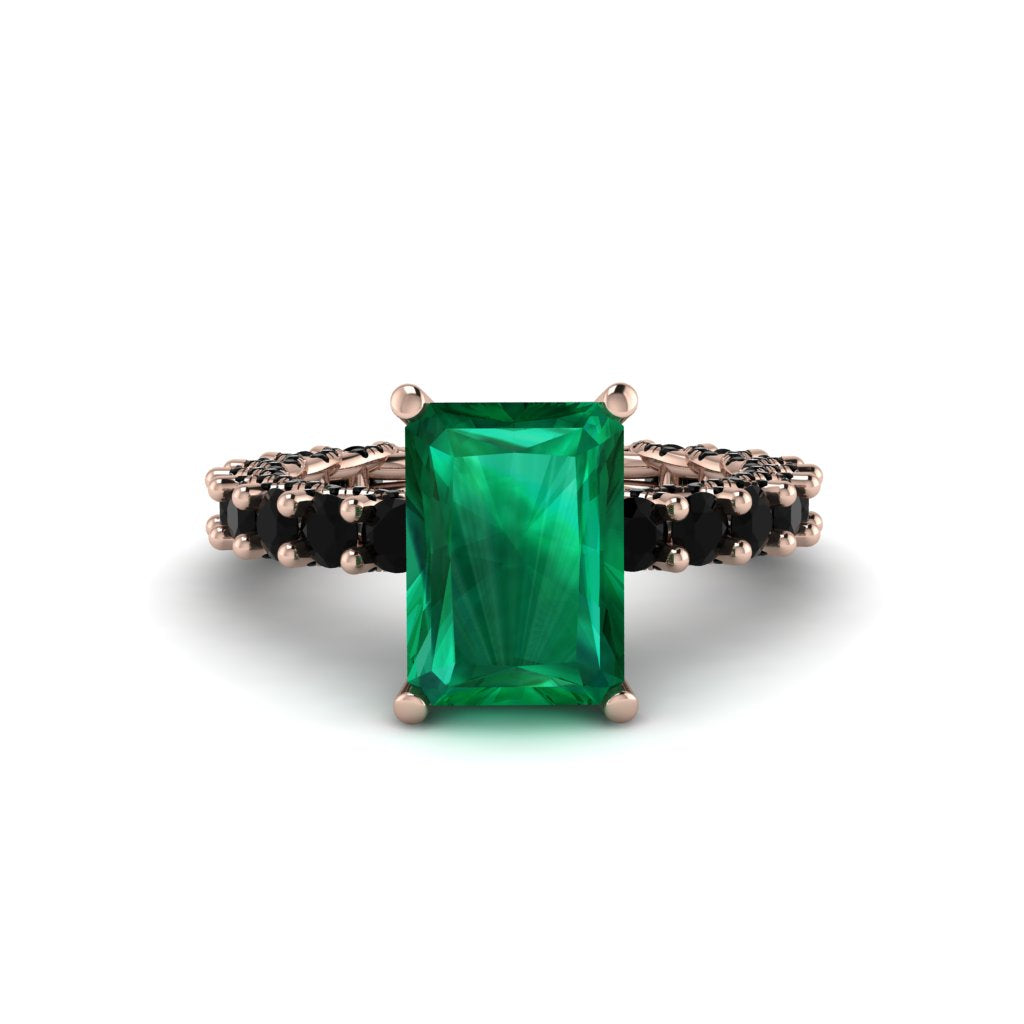 4Ct Radiant Cut Emerald Engagement Ring - Serenity No. 35
