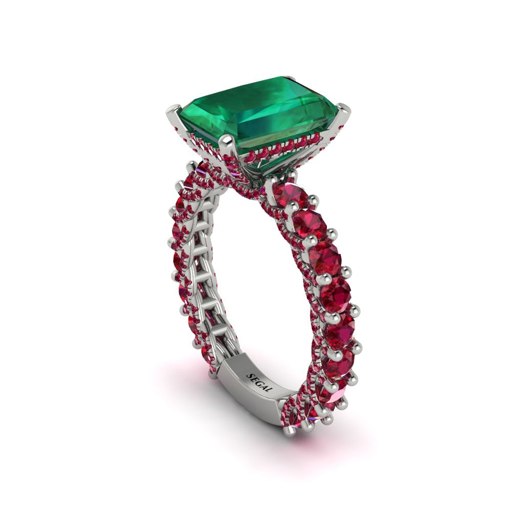 4Ct Radiant Cut Emerald Engagement Ring - Serenity No. 51