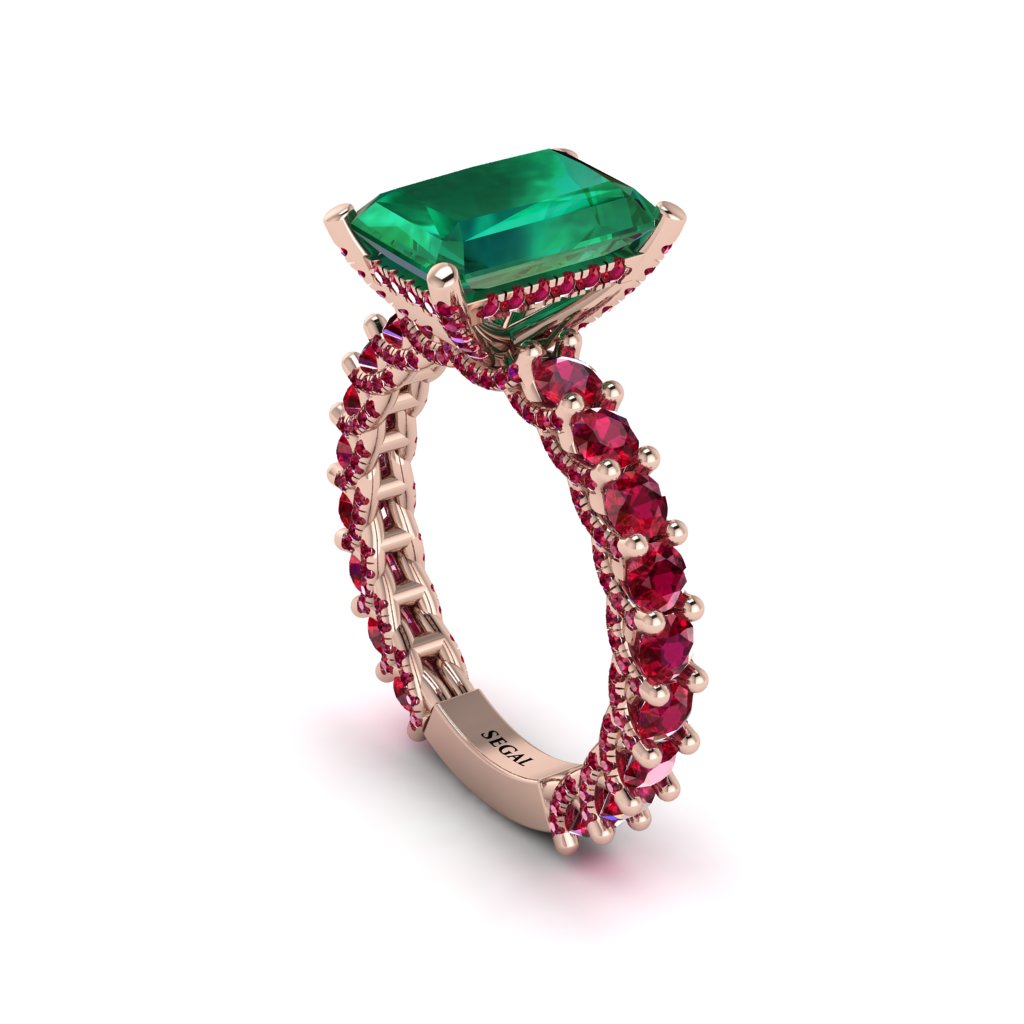 4Ct Radiant Cut Emerald Engagement Ring - Serenity No. 50