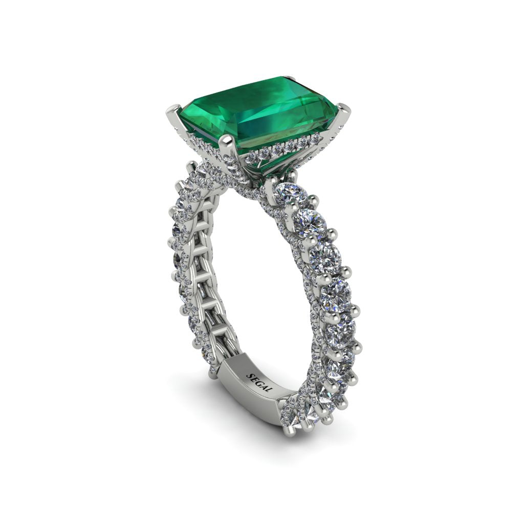 4Ct Radiant Cut Emerald Engagement Ring - Serenity No. 6