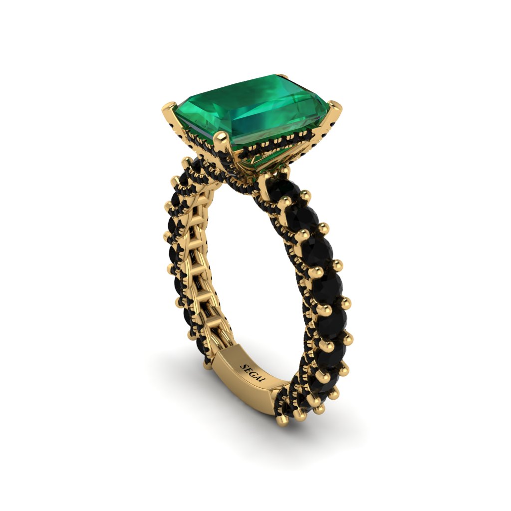 4Ct Radiant Cut Emerald Engagement Ring - Serenity No. 34