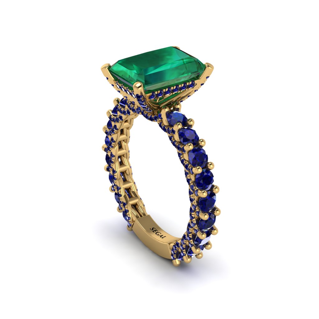 4Ct Radiant Cut Emerald Engagement Ring - Serenity No. 64