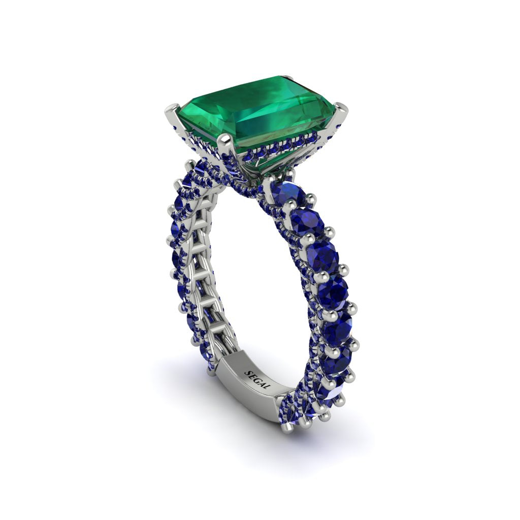 4Ct Radiant Cut Emerald Engagement Ring - Serenity No. 66