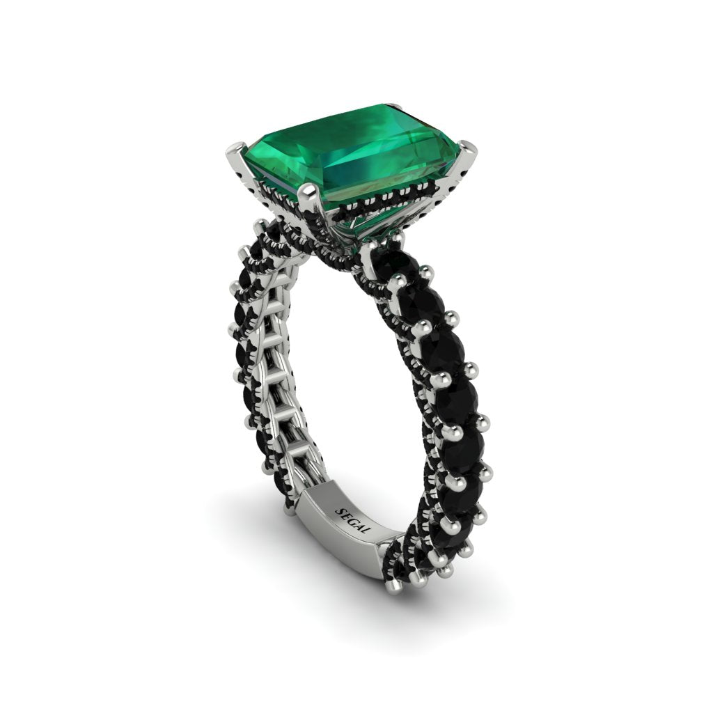 4Ct Radiant Cut Emerald Engagement Ring - Serenity No. 36