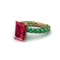 4Ct Radiant Cut Ruby Engagement Ring - Serenity No. 25 image 1
