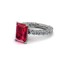 4Ct Radiant Cut Ruby Engagement Ring - Serenity No. 12 image 1