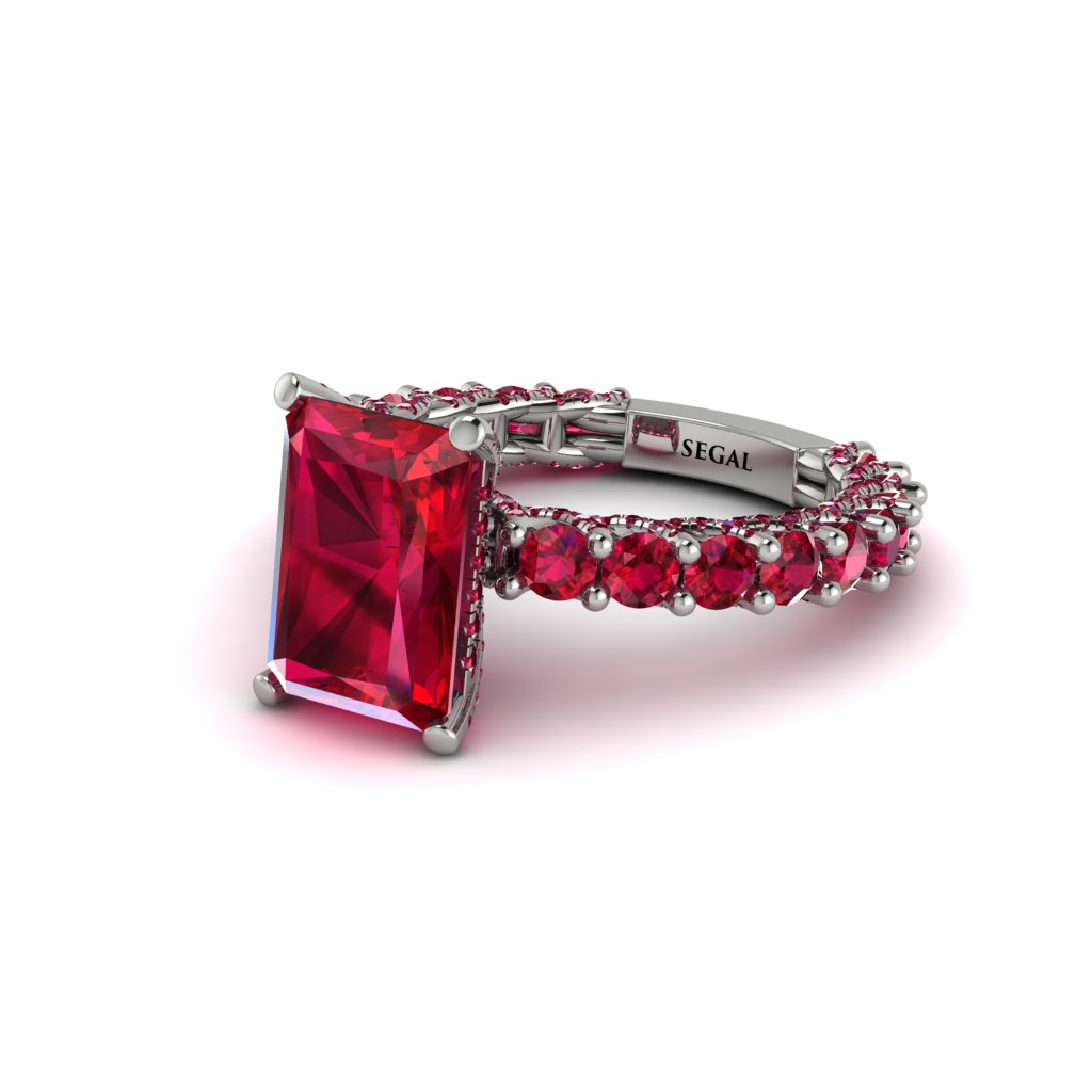 4Ct Radiant Cut Ruby Engagement Ring - Serenity No. 57