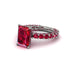 4Ct Radiant Cut Ruby Engagement Ring - Serenity No. 57 image 1